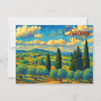 Cartão Postal Vintage Olive Toscânia Itália Retro Europa Viagem