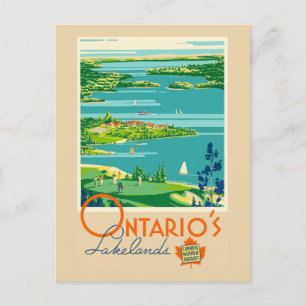 Cartão Postal Vintage Ontario's Lakelands Canada Viagem