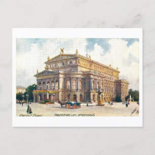 Cartão Postal Vintage Opera House em Frankfurt , Alemanha