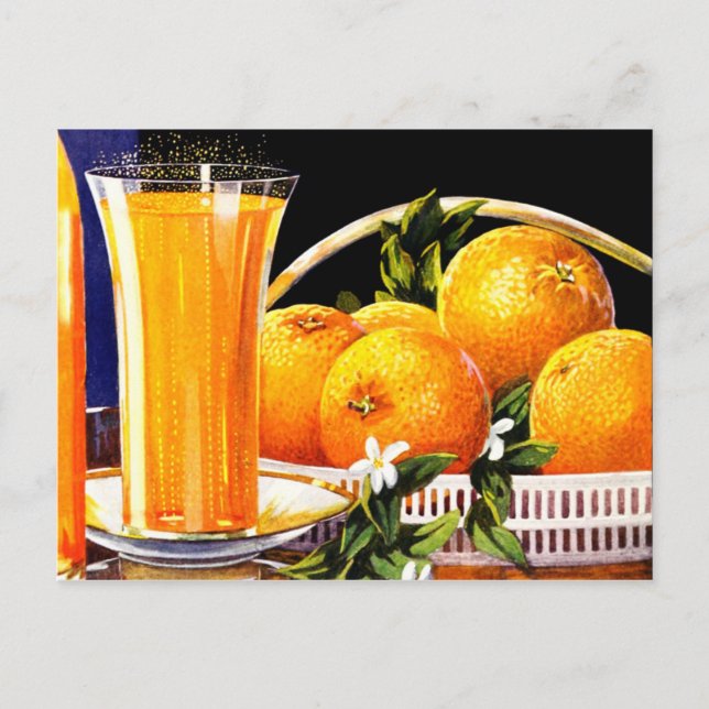 Cartão Postal Vintage Orange Juice Advertisement (Frente)