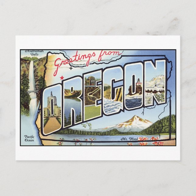 Cartão postal Vintage Oregon (Frente)