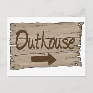 Cartão Postal vintage outhouse direito