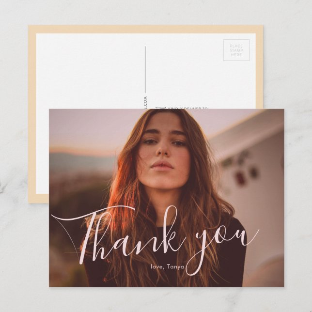 Cartão Postal Vintage Overlay 1 Graduação Obrigado (Frente/Verso)