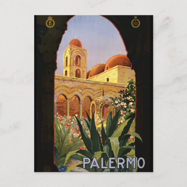 Cartão Postal Vintage Palermo Itália Europe Viagem (Frente)