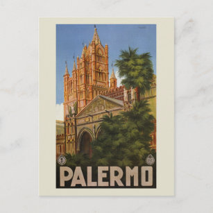 Cartão Postal vintage Palermo Sicília viagem italiano