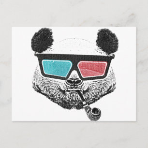 Cartão Postal Vintage panda 3-D