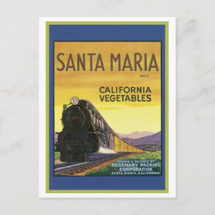 Cartão Postal Vintage Papais noeis Maria California Vegetables C