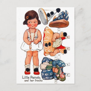 Cartão postal Vintage Paperdoll Little Girl Pamel