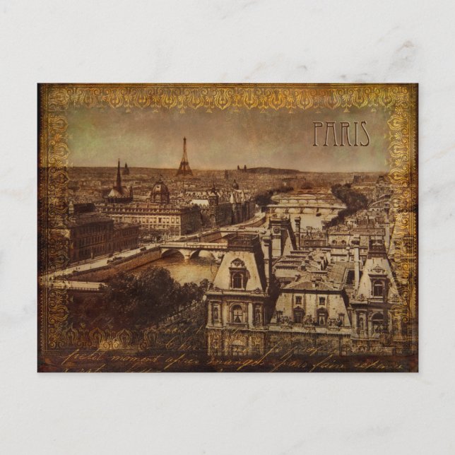 Cartão postal Vintage Paris (Frente)