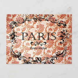 Cartão Postal Vintage Paris Damask