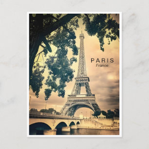 Cartão Postal Vintage Paris eiffel torre arquitetura francês Po