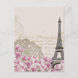 Cartão Postal Vintage Paris Eiffel Torre impressão