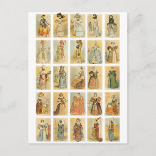 Cartão Postal Vintage Paris Fashion (meia-idade até o século X
