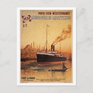 Cartão Postal Vintage Paris Lyon Méditerranée - viagem ad