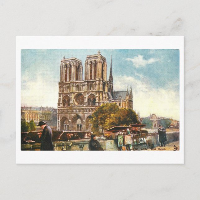 Cartão postal Vintage Paris Notre Dame (Frente)