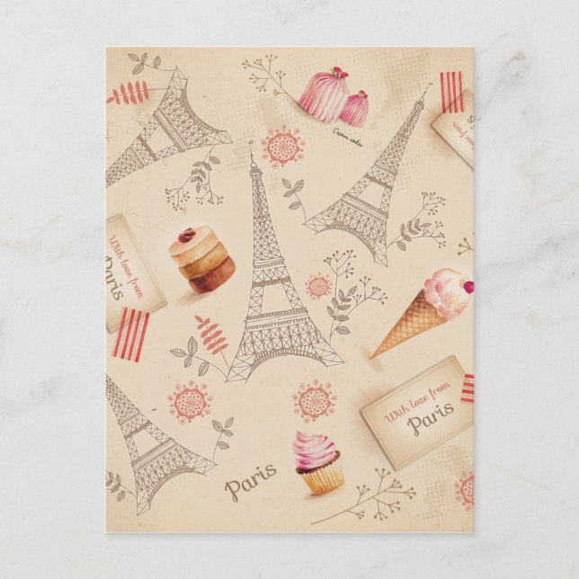 Cartão Postal Vintage Paris Sweets (Frente)