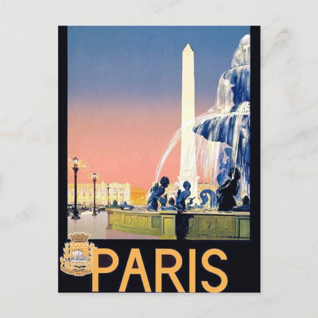 Cartão Postal Vintage Paris Viagem Advertisement (Frente)