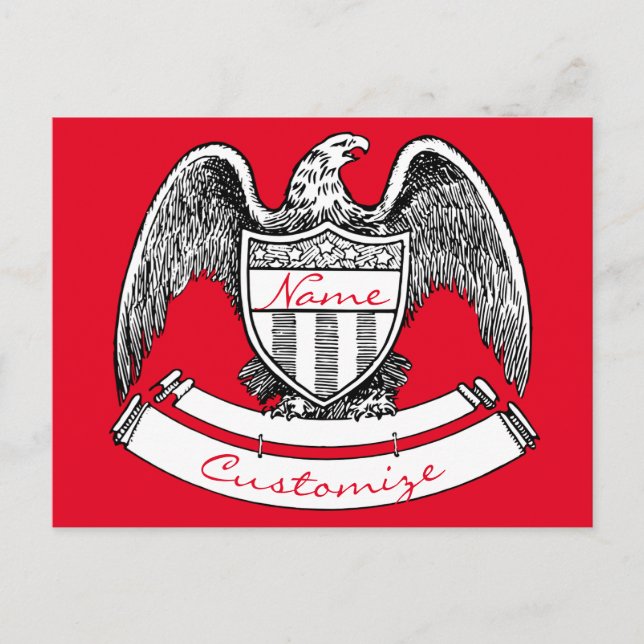 Cartão Postal Vintage Patriotic Eagle PlaqueThunder_Cove (Frente)