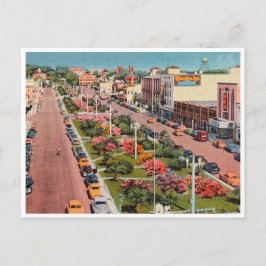 Cartão Postal Vintage Pensacola Florida Palafox Street Scene