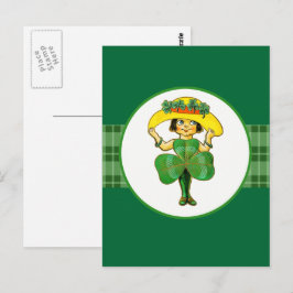 Cartão Postal Vintage Pequena Rua Irlandesa. Dia de Patrick
