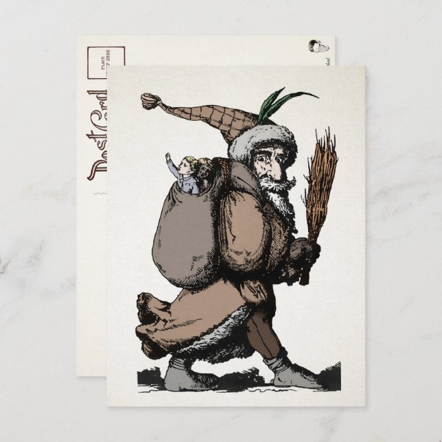 Cartão postal Vintage Pere Fouettard (Frente/Verso)