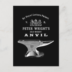 Cartão Postal Vintage Peter Wright Anvil Blacksmithing