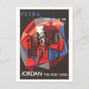 Cartão Postal Vintage Petra Jordan "Santa Terra" Poster de viage