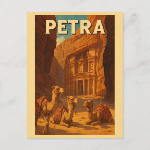 Cartão Postal Vintage Petra Jordan Viagem