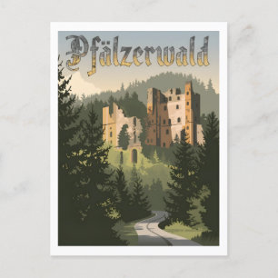 Cartão Postal Vintage Pfälzerwald Palatinado Forest