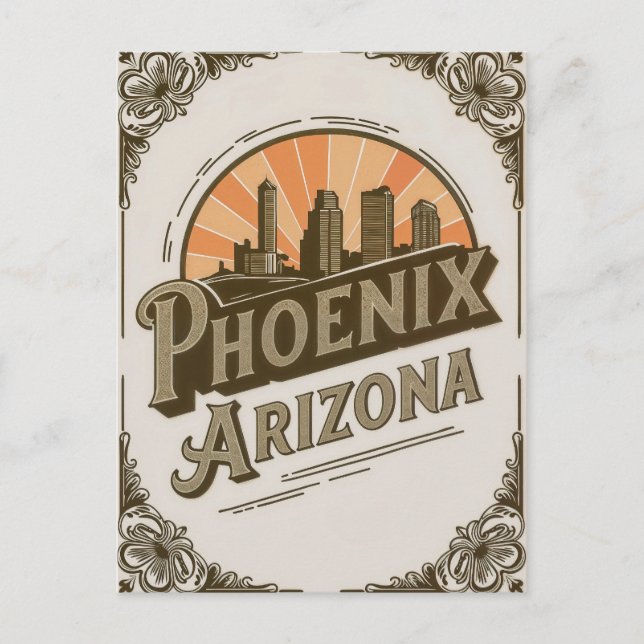 Cartão Postal Vintage Phoenix Arizona (Frente)