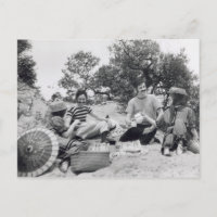 Vintage photograph Edwardian picnic on the beach