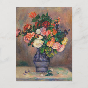 Cartão Postal Vintage Pierre Auguste Renoir Flowers em um Vase