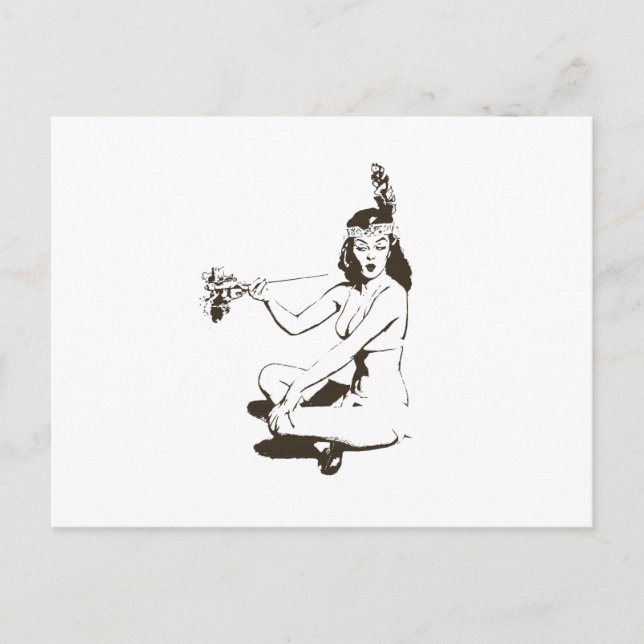 Cartão Postal Vintage Pin-Up Girl (Frente)