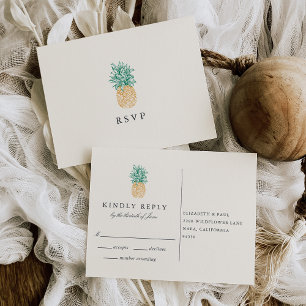 Cartão postal Vintage Pineapple RSVP