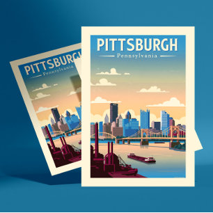 Cartão Postal Vintage Pittsburgh Pensilvânia
