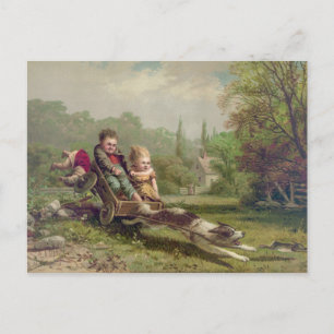 Cartão Postal Vintage Playing Children