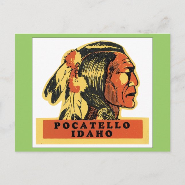 Cartão Postal Vintage Pocatello Idaho (Frente)