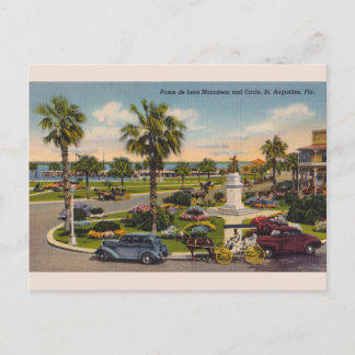 Cartão postal Vintage Ponce de Leon Monument Flori