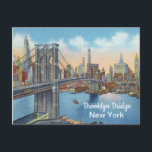 Cartão Postal Vintage, Ponte Brooklyn, Nova York.<br><div class="desc">Cartão postal Vintage,  com a famosa ponte Brooklyn em Nova Iorque. Trabalho de arte de seu período.

Detalhes da imagem original:
Vintage Curt Teich & Co. Cartão-postal de cor,  pacote de foldout. Namorando e bioinformações sobre cartões postais Curt Teich antigos podem ser encontrados aqui: www.lcfpd.org/teich_archives/index.cfm?fuseaction=home.faq</div>