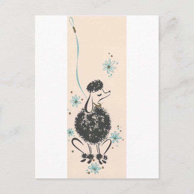 Cartão Postal Vintage Poodle (Frente)