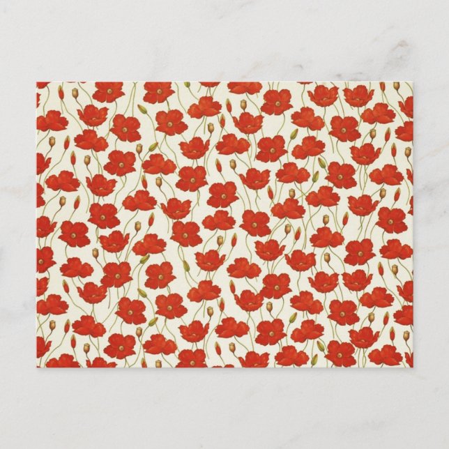 Cartão Postal Vintage Poppies (Frente)