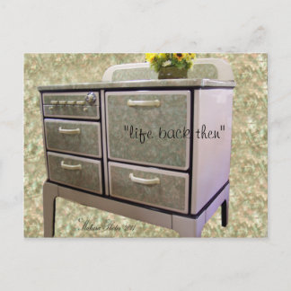 Cartão Postal Vintage Porcelin Impressão Cookstove Cartão-postal