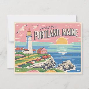 Cartão postal Vintage Portland Saudações de