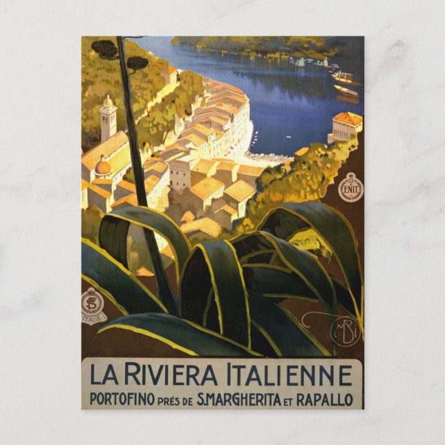 Cartão Postal Vintage Portofino Itália (Frente)