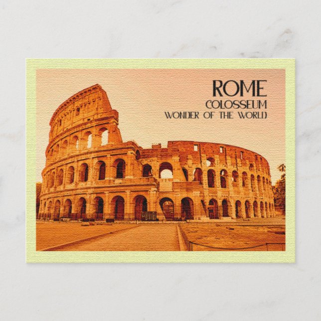 Cartão Postal Vintage Postcard Colosseum Roma (Frente)