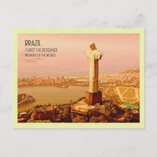 Cartão Postal Vintage Postcard Cristo do Redeemer Brasil