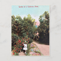 Vintage Postcard, Garota do Jardim da Califórnia