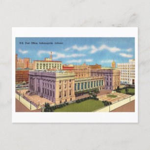 Cartão Postal Vintage Postcard Indianapolis Edifício Federal