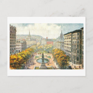 Cartão Postal Vintage praça Victoria em Montreal, Quebec,