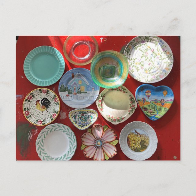 Cartão Postal Vintage pratos postais (Frente)